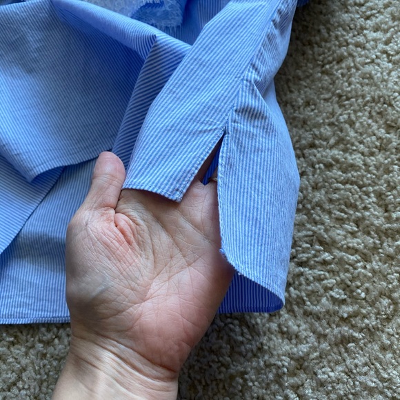 Veronica Beard One Shoulder Ruffle Top Blouse Sz 6 - Picture 9 of 16